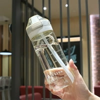 SHLDYBC boca sa motivacijskom vremenu i slamkom - nepropusna za višekratnu upotrebu za višekratnu vodu za ljubitelje sporta i fitnesa, boca vode na klirensu