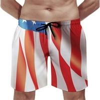 Muška crveno-plava-bijela-američka zastava Brze kratke hlače za suhe ploče s mrežnim oblogom kupaći