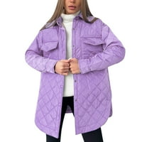 Entyinea Ženska napetost naljepnica zimska dugačka jakna od parke Vjetrootporni vjetar navlake ljubičaste