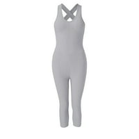GUBOTARE YOGA Hlače za žene ženski visoko struk joggers Dukseri lagane i udobne joge hlače sa džepovima, sivi XL