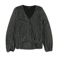 Alfani Womens Shimmer pulover bluza, crna, srednja