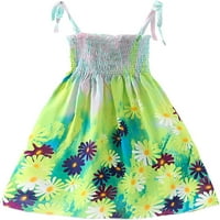 Summer Toddler Kids Girls cvjetni haljina suknja bez rukava princeza boemska suknja sa ogrlicom