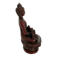 Crvena sjedeća medicina Buddha smolna figurica proizvedena u nepal budizmu