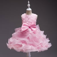 Dječje haljine za djevojke rođendan dugo elegantna mreža bez rukava na princezu cvijeće djevojka vjenčanica