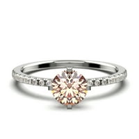 Zasljepljujuće Art Deco 0. Carat Round Cut morgatit i dijamantni prsten za angažman, vjenčani prsten