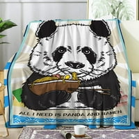 Nosbei Sve što trebam je panda i hamburg bacanje pokrivač flanel mikrofiber luksuzno toplo mekano ugodno