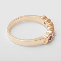 Britanska napravljena 18k Rose Gold Prirodni ružičasti turmalinski i kubni cirkonijski ženski vječni prsten - Veličine opcije - veličine za dostupnost