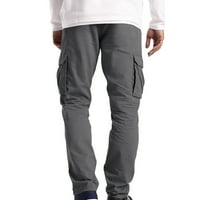 Muški teretni pantalone casual joggers atletske hlače labave dukseve s džepom udobne pant za trčanje tamno siva XL klirence