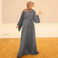 ManXivoo Plus Veličina Ljetne haljine Ženska ležerna puna muslimanska haljina odljeva Abaya Islamska