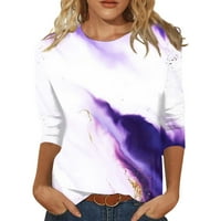 Koaiezne bluze za žene Žene Ljetne vrhove okrugli vrat Three Quarter rukava Udobna majica Torbica