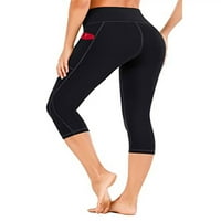 Colisha Ladies Capri pantalone Visoko struk gamaše obrezane joga hlače rastezanje jogger solid color