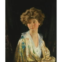 William Orpen Crni moderni uokvireni muzej Art Print pod nazivom - Portret Lady Evelyn Herbert