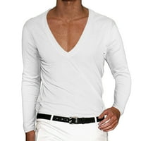 Muška majica Grafički dugi rukavi V izrez čvrsti pulover casual bluza Thirts