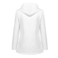 Slim Fashion Cardigan Fuzzy odjeća Hoodie Jakna Ženska zimska jakna Topla trendy kaput jakna sa džepom K1-bijeli mali
