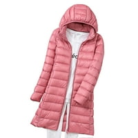 Ženska zimska jakna dugačka tanka fit s kapuljačom topla jakna pogodna za prijatelje koji sakupljaju habanje