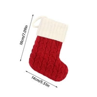 Viseći ukrašavanje božićne čarape s inicijalima Veliki izvezeni slovo pletene crvene bijele božićne