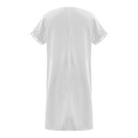 Obuci plus Veličine za žene Crew izrez Cvjetni print kratkih rukava Midi haljina bijela XL