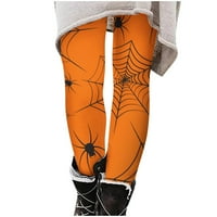 Halloween gamaše za žene visoki struk rastezljive tople termalne jogger hlače elastične gamaše hlače