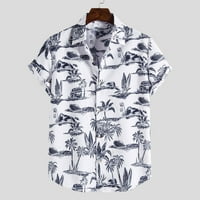 Muška majica Ležerna elegantna etnička havajska bluza s kratkim rukavima za štampanje grafičkog vintage