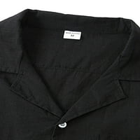 Capreze muns majica Majica sa čvrstim bojama Tipke Torbe Regular Fit Ljetne košulje Kratki rukav Tee Black L l