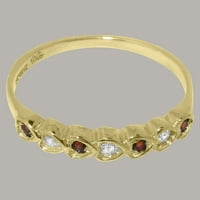 Britanci napravio 18k žuti zlatni kubični cirkonijski i prirodni garnita Ženski večni prsten - Opcije