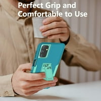 Slučaj za Samsung Galaxy A 5G A04-a, silikonski čvrsti čvrsti sloj telefon sa hibridnim kickstavom zaštitnom pokrivačem za cijelo tijelo s vojnoj oklopom razinom otpornosti na udarca - jezero plavo