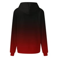 Ženske dukseve Y2K pulover Lagani dugi rukav ležeran labav kapuljač za majicu dvostrukog košulja za dvostruke košulje s džepovima vino # L