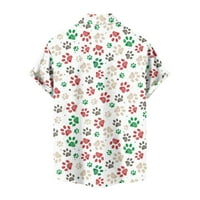 Dugme Swirts za muškarce Lood Fit Havajski cvjetni košulja kratkih rukava kratkih rukava sa džepnim udobnim putničkim ležernim majicama bijela xxl