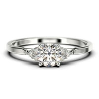 Zasljepljujući minimalistički 1. karatni okrugli rez, pristupačni dijamantni zaručnički prsten, romantični vjenčani prsten u 10K čvrstih ruža zlata, poklon za njen poklon za suprugu, osvjetljenje, oblog, obljetni prsten
