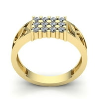 Originalna 0,25CTW okrugli rez dijamant muški klasični godišnjički angažman prsten od punog 10k ruža,