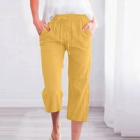 Daqian ženske hlače odobrenje moći ženske ležerne pune boje elastične labave hlače ravno široke pantalone