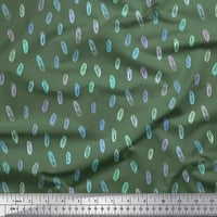 Soimoi zelena pamučna voirana četkica za četkicu sažetak apstraktna ispis tkanina od dvorišta široka
