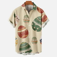 Muška uskršnja jaja Ispiši majicu kratkih rukava Slatka print casual bluza bluza lapl majica s džepom