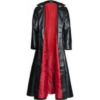 Loyisvidion Muški gotički kaput kožni kaput FAU kožne jakne jakne S-5XL tamno plavi xl