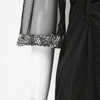 PHONESOAAP ženske haljine elegantna mreža Splice tanka omotača velika haljina crna l