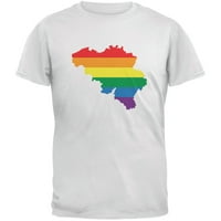Belgija LGBT Gay Pride Rainbow Bijela za odrasle majica - Srednja