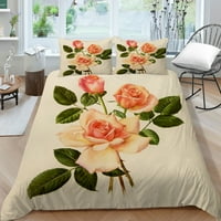 Wenjualing Hot Sale Prodaja Početna Dekor krevet za krevet Soft Quilt Cover 3D Cvijeće Štamparija Postavljanje posteljine Poklopac pokrovitelja, Twin
