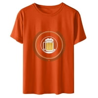 Vrhovi za žene tunike Ljetna bluza Oktoberfest bluza Crewneck majica Ljeto Print kratkih rukava Pulover majica Funny Tshirts Orange XL