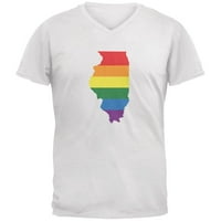 Illinois LGBT Gay Pride Rainbow Bijela MAJICA V-izrez - Srednja