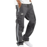 Teretne hlače plus size Solid Boja Softy radne pantalone za muškarce Srednji uspon Ležerne haljine hlače