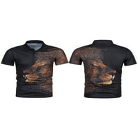 Eyicmarn Muške ljetne košulje za odmor Ispis Dugme Ležerne prilike kratkih rukava za plažu Srednja odjeća