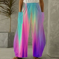 Tawop Loose hlače za žene Ljetne ženske pantalone Žene casual labavi džep elastični struk stilskim gaćicama