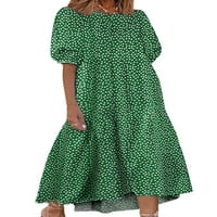 Prednji protok Women Plus size Cvjetni print Maxi haljine Plaža Kaftana Flowy Labava tunika Haljina