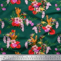 Soimoi pamučna kambrska tkanina cvjetna, flamingo & maca papagajnog ptica za štampanje tkanine sa dvorištem široko