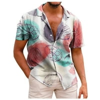Ljetni trendi čišćenje muški košulje Uskršnji ispisani muški labavi modni reženi majica s kratkim rukavima Crveni XL