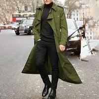 Carmen muški luksuzni luksuzni luksuzni kaput sa punim dužinom dugi vuneni kaput zima, zelena, l