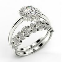 Prekrasan minimalistički 2. karat ovalni rez dijamantski moissan zaručni prsten, klasični halo vjenčani