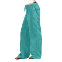 Ženske hlače Ležerne u trendovskoj puni u boji labavi džepovi Elastični pojas struk Dugi pant
