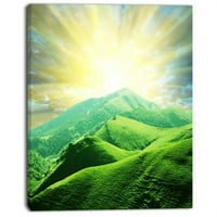 Dizajnerska umjetnost 'Zelene planine pod sunčevim grafičkom umjetnošću na omotane platno