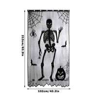 JTCKARPU Hallowee n Decorcurtain Vještica vrata skeletni zavjesa Hallowee n Domaći dekor